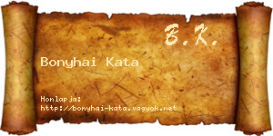 Bonyhai Kata névjegykártya